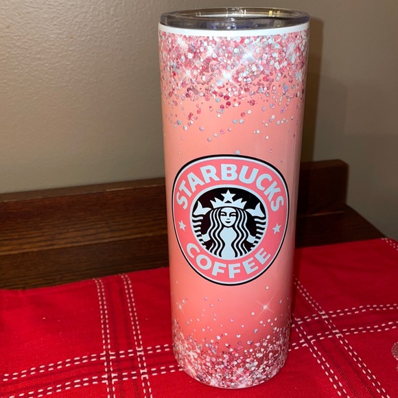 Starbucks Pink Bling 20oz Skinny Tumbler - Picture 1 of 6